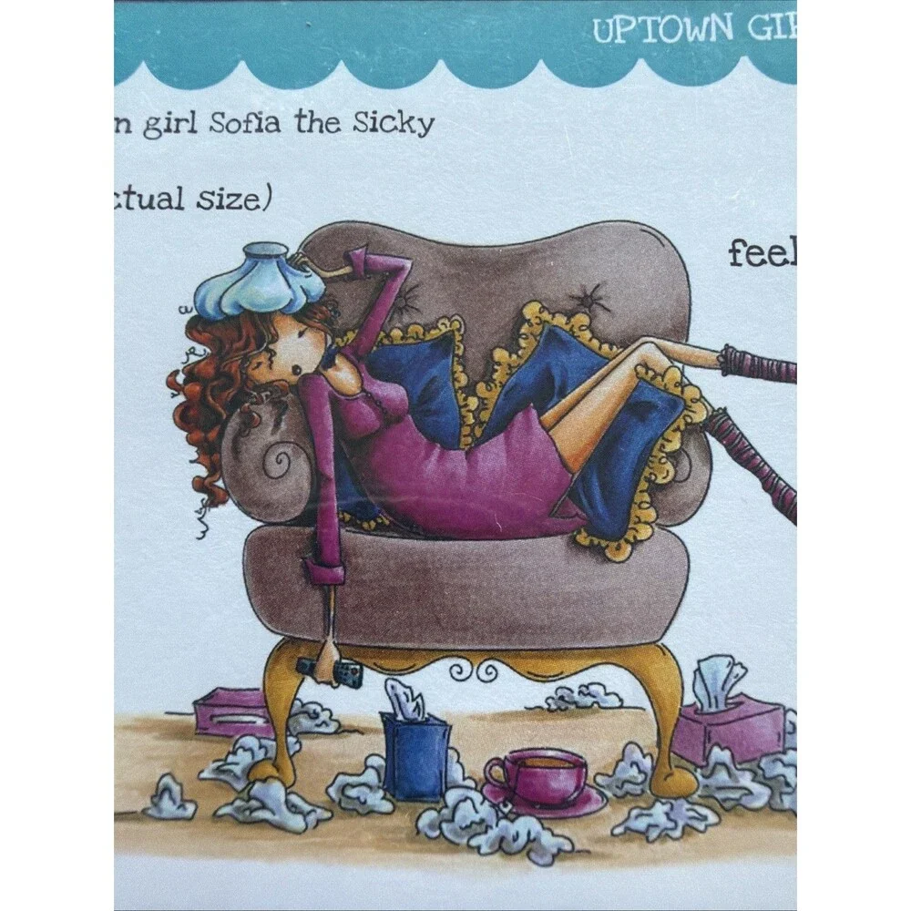 Stamping Bella Uptown Girl Sofia the sicky get well stampingbella better rubber
